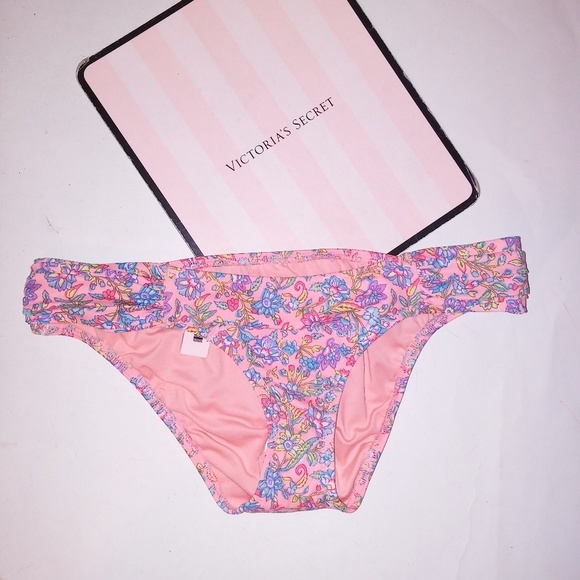 Victoria Secret Swim Bikini Bottom XS Orange‎ Purpl - Picture 1 of 4